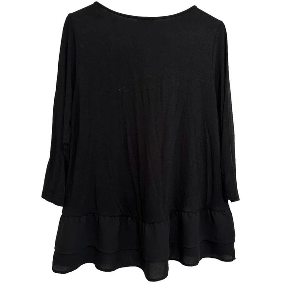 I. Jill Wearever collection 3/4 sleeve black top. Size medium. - Picture 2 of 4
